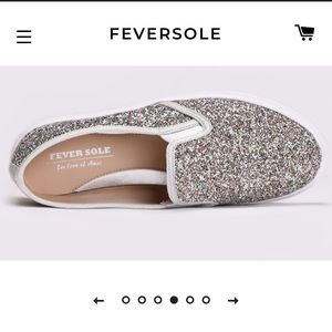 Feversole silver multi color slip on shoes